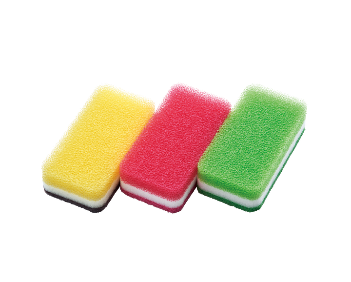 KITCHEN SPONGE 3 -COLOR SET ANTI BACTERIAL